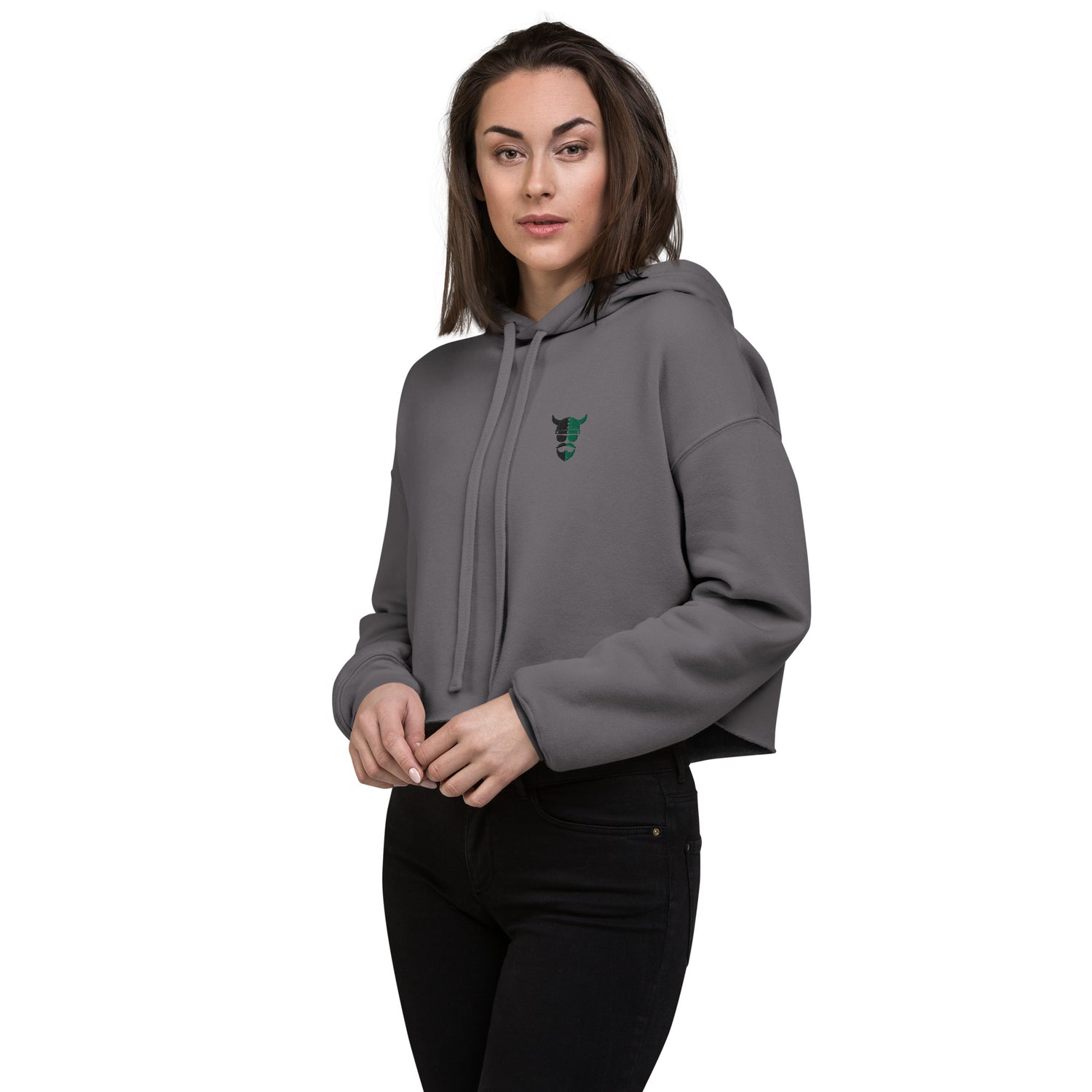 ZV Comfort Green Harvey Crop Hoodie - THE ZEN VIKING